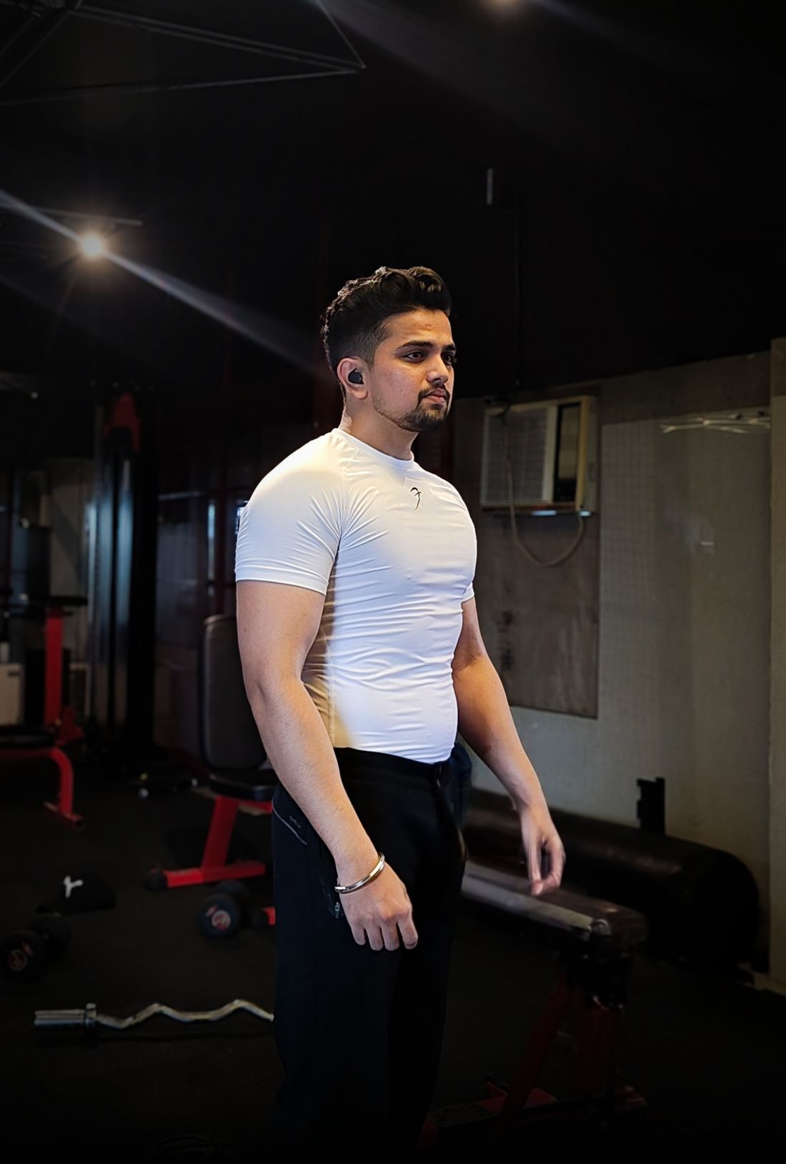 Roshan Gupta, pharmacist and nutrition coach, in the gym