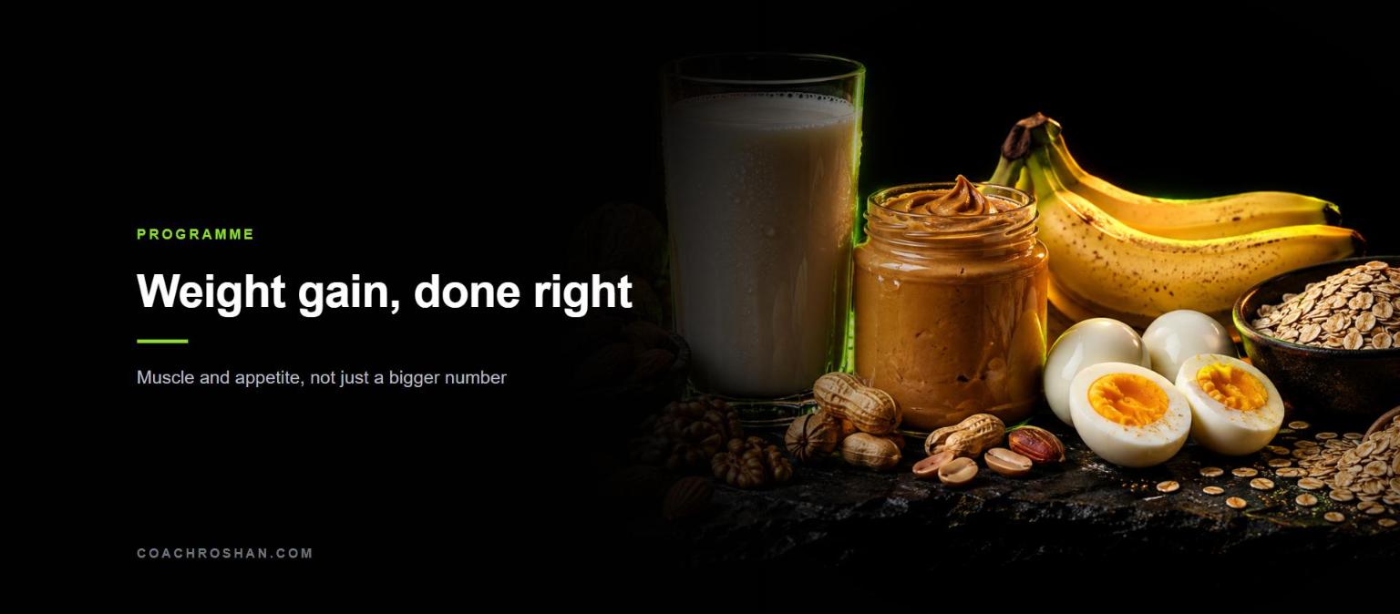 Weight gain done right - milk, nuts, peanut butter, bananas, eggs and oats