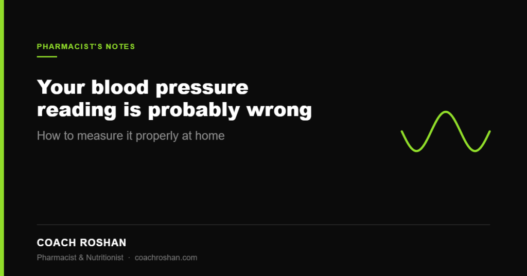 Home blood pressure monitoring and salt, explained by pharmacist Coach Roshan