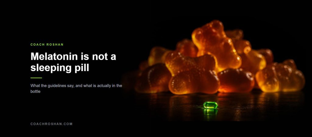 A tiny glowing lime capsule dwarfed by a heap of oversized amber gummies, illustrating the gap between the researched melatonin dose and what is sold